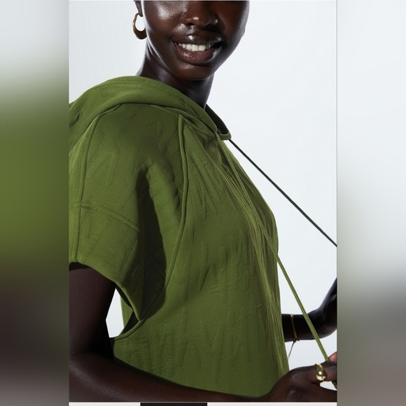 Yitty Major Label Backless Hoodie Dress Size Small Bossy Mossy Green Spellout - Picture 4 of 13